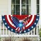 American Flag Patriot Eagle Christian Cross Non-Pleated Fan Flag Suitable for Outdoor and Indoor